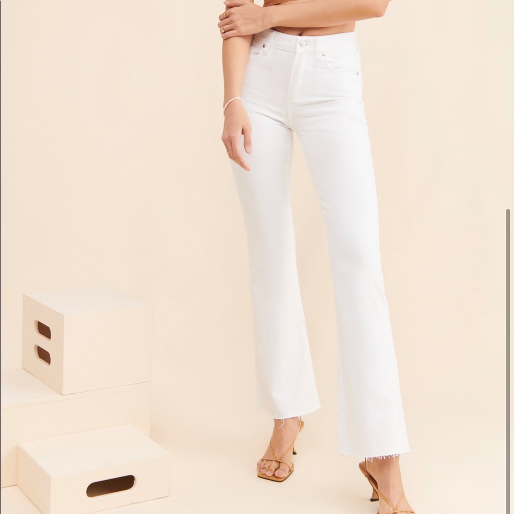 Paige, Flare White Jeans, 26